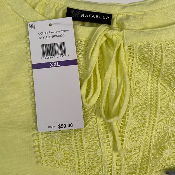 NWT Rafaella Yellow Tank Top Lace Trim Sleeveless MSRP $59 Women’s Size XXL - Picture 11 of 11